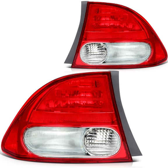 ECCPP Tail Light Assembly Fit 2009-2011 for Honda Civic Sedan Pair Taillamps Red Housing 33501SNAA51