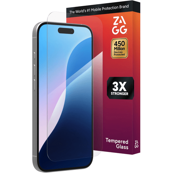 ZAGG InvisibleShield – Apple iPhone 16 & iPhone 15 Glass Shield Clear Screen Protector, Easy Installation with Precise Install Tray, 3x Stronger Glass, Impact & Scratch Protection