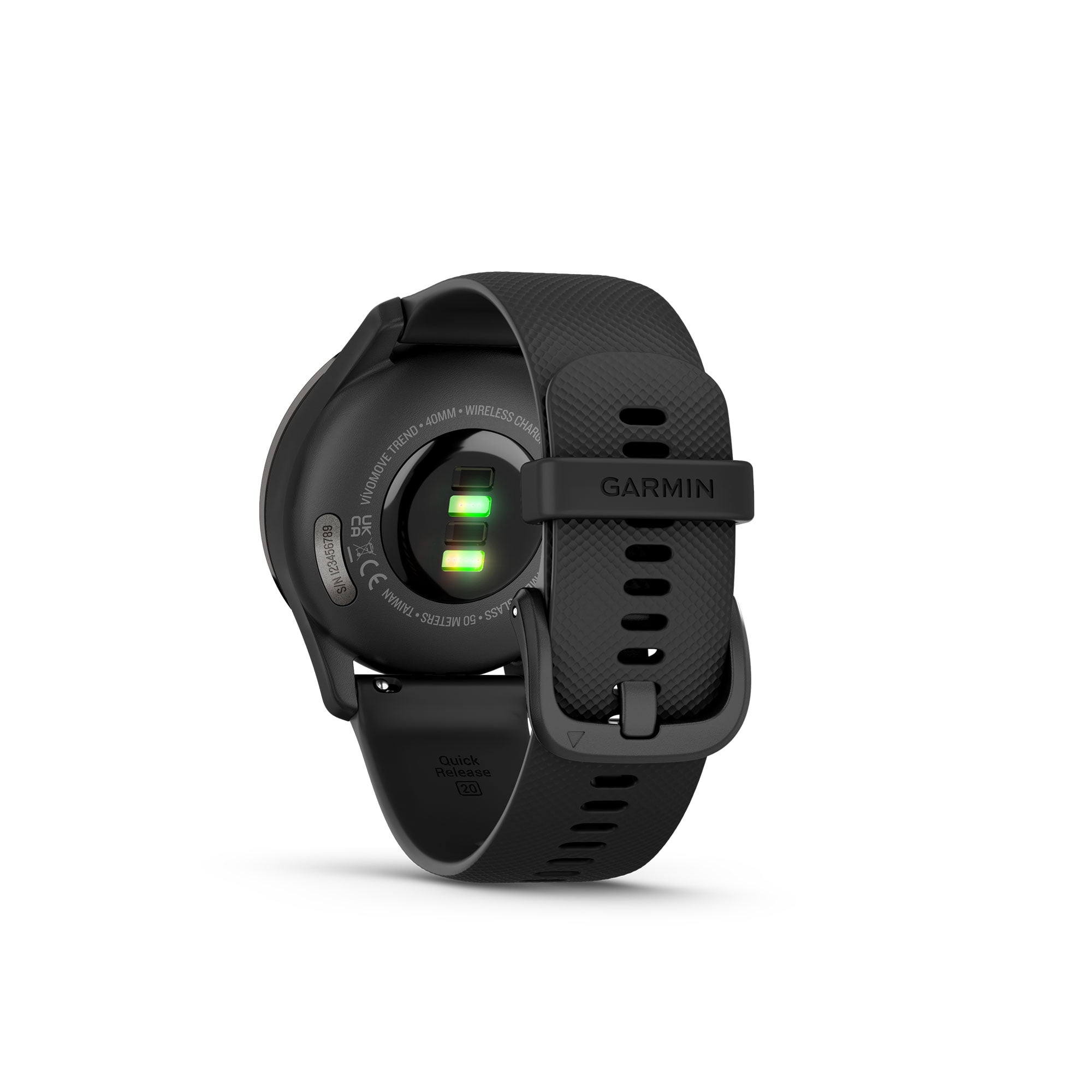 Garmin vivomove Trend Hybrid Smartwatch Slate Bezel - Black Case