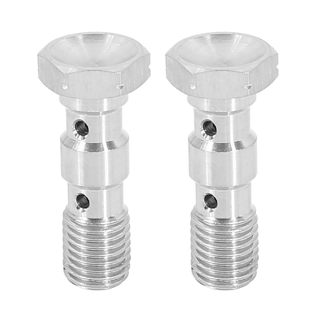 Unique Bargains 2pcs Stainless Steel M10x1.25 Metric Thread Double Banjo Bolt Brake Fitting Adapter for Motorcycle Car