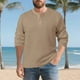 thumbnail image 5 of pstuiky camisetas de manga larga para hombre, Camisa de entrenamiento de manga larga con cuello redondo y medio botón informal de colores sólidos para hombre top de hombre xxl, 5 of 9