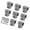 Three way, variant on YIGSECU Square Pipe Fixed Joint Storage Rack Connector 3 Way Pipe Fitting for Fence Rails and Industrial Shelf Construction