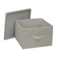 thumbnail image 5 of Household Essentials Square KD Storage Box With Lid, 15”x15”x10”, Breathable Canvas Sides With Sturdy Sides, Perfect for Closet or Storage Room Organization, Includes Handle for Easy Access, Natural, 5 of 7