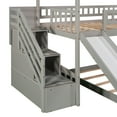 thumbnail image 4 of Gray Twin Over Twin Bunk Bed with Two Drawers and Slide, House Bed with Slide, 4 of 8
