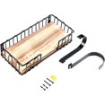 thumbnail image 3 of Laundry Room Ironing Equipment Holder Wall Mounted with Wood Basket & Hook Ironing Board & Iron Store Wall Rack Set, 3 of 7