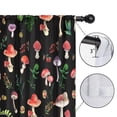 thumbnail image 4 of Blackout Kids Curtains,Red Mushroom Leaf Black Pattern Childrens Insulated Curtains Set Of 2,Bedroom Essentials,Toddler Room Decor 42"x54", 4 of 5