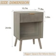 thumbnail image 2 of Mid Century Modern Nightstand, Wood Bedside Table with Drawer and Opening Storage, End Table Living Room Night Stand with Solid Wood Legs for Bedroom (Grey), 2 of 7