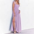 thumbnail image 5 of Abcnature Womens Maxi Dress Savings Clearance Deals, Women Casaul Solid Camis Sleeveless Bage Vest Long Dress, Plus Size Summer Casual Long Dresses, Wedding Guest Dresses Beach Party Dress Purple S, 5 of 7