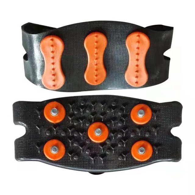 Zapatos antideslizantes Tacos para hielo Empuñaduras de 5 pernos Crampón Cadena para exteriores unisex Clavos para zapatos