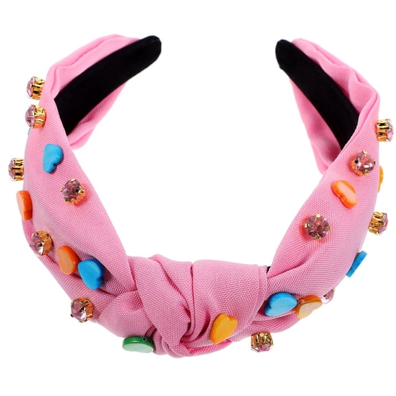 UPOUART Valentine's Day Embellished Headband for Girls Candy Colors Plastic 1 Piece