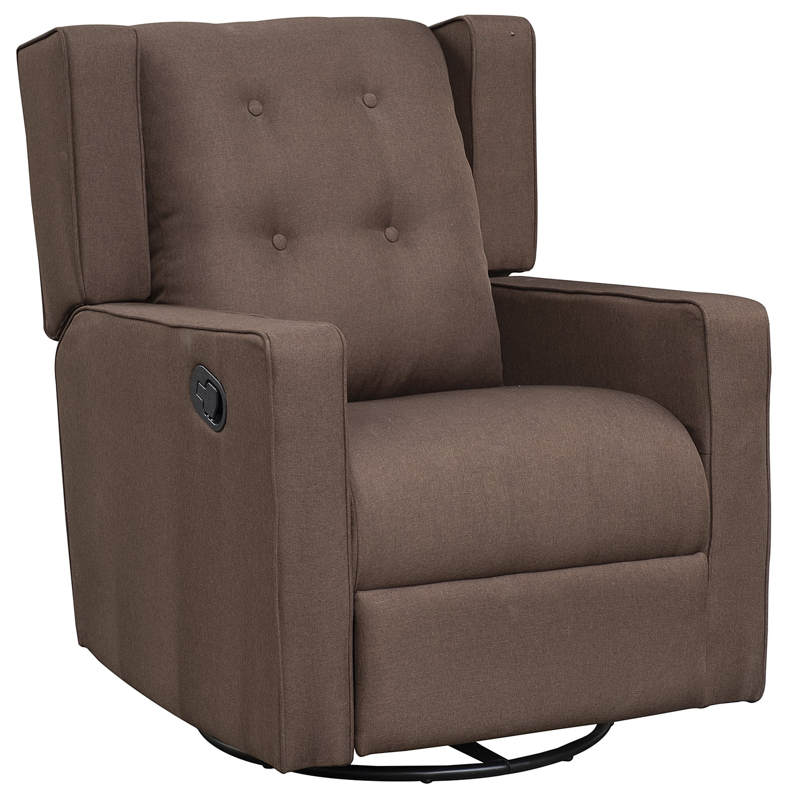 Polyester Linen Fabric Swivel Gliding Recliner Chair