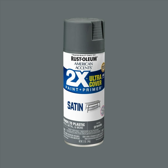 Granite, Rust-Oleum American Accents 2X Ultra Cover Satin Spray Paint-327931, 12 oz