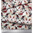 thumbnail image 3 of Soimoi White Viscose Chiffon Fabric Geometric Shapes & Baccara Rose Floral Print Print Fabric By the Yard 42 Inch Wide, 3 of 3