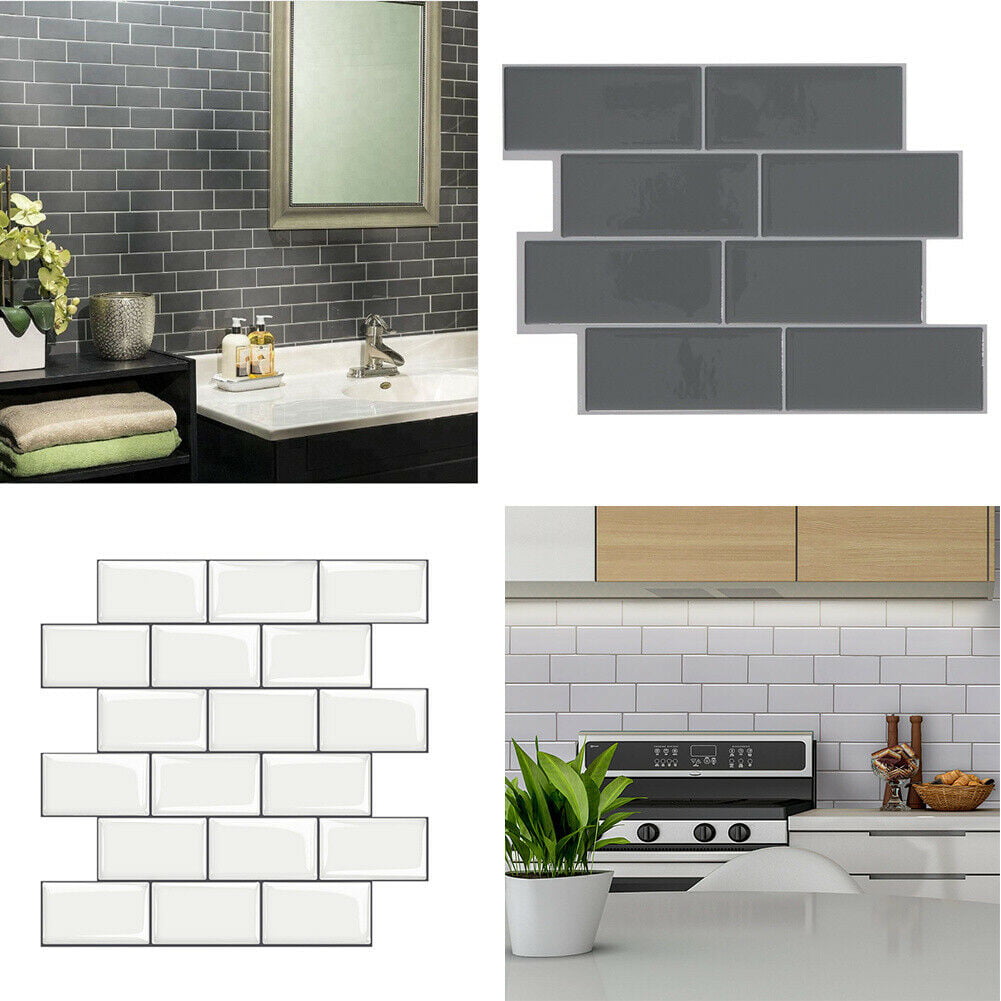 3D Self-Adhesive Kitchen Wall Tiles Bathroom Mosaic Brick Tile Stickers Washable