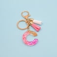 thumbnail image 6 of Xinyolin Key Chain Translucent Alphabet Pendant - Shell Decor Letter Initial Pendant Keychain with Tassels for Women, 6 of 8