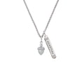 thumbnail image 2 of Delight Jewelry Silvertone Small Acorn with Crystals Silvertone Guardian Angel Bar Charm Necklace, 23", 2 of 4