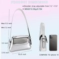 thumbnail image 5 of JUYGO Silver Metallic Evening Bag for Women Sparkly Y2k Silver Purse Handbag Crossbody Tote Shoulder Bag, 5 of 6