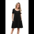 thumbnail image 1 of Vestido de Verano Plisado para Mujer, Informal, de Corta, con Bolsillos, para Vacaciones, Playa, Color Negro, Talla L, 1 of 9
