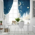 thumbnail image 4 of Hokiten Blue Christmas Tree Blackout Curtains | Light Blocking Print Window Curtains, Xmas Tree Yellow Moon Balls Thermal Insulated Window Drapes for Living Room Kitchen Cafe (2 Panels, 104"W x 84"L), 4 of 7