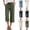 16# Army Green, variant on 2026 Summer Wide Leg Capri Pants for Women Drawstring Elastic Waist Casual Cropped Trousers with Pockets Dark Blue XXL