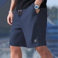 thumbnail image 2 of Ymyiu Men's Short Shorts Men Casual Shorts Stretch Golf Shorts with Pockets Flat Front Back Elastic Waistband Moisture Wicking Comfy Size XL(Navy, XL), 2 of 9