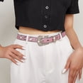 thumbnail image 3 of Twinkseal Buckle Closure Women Belt Vintage Rhinestone Cowgirl Belt Stylish Women's Faux Leather Waist Belt with Multi Holes Alloy Buckle Perfect for Jeans, 3 of 8