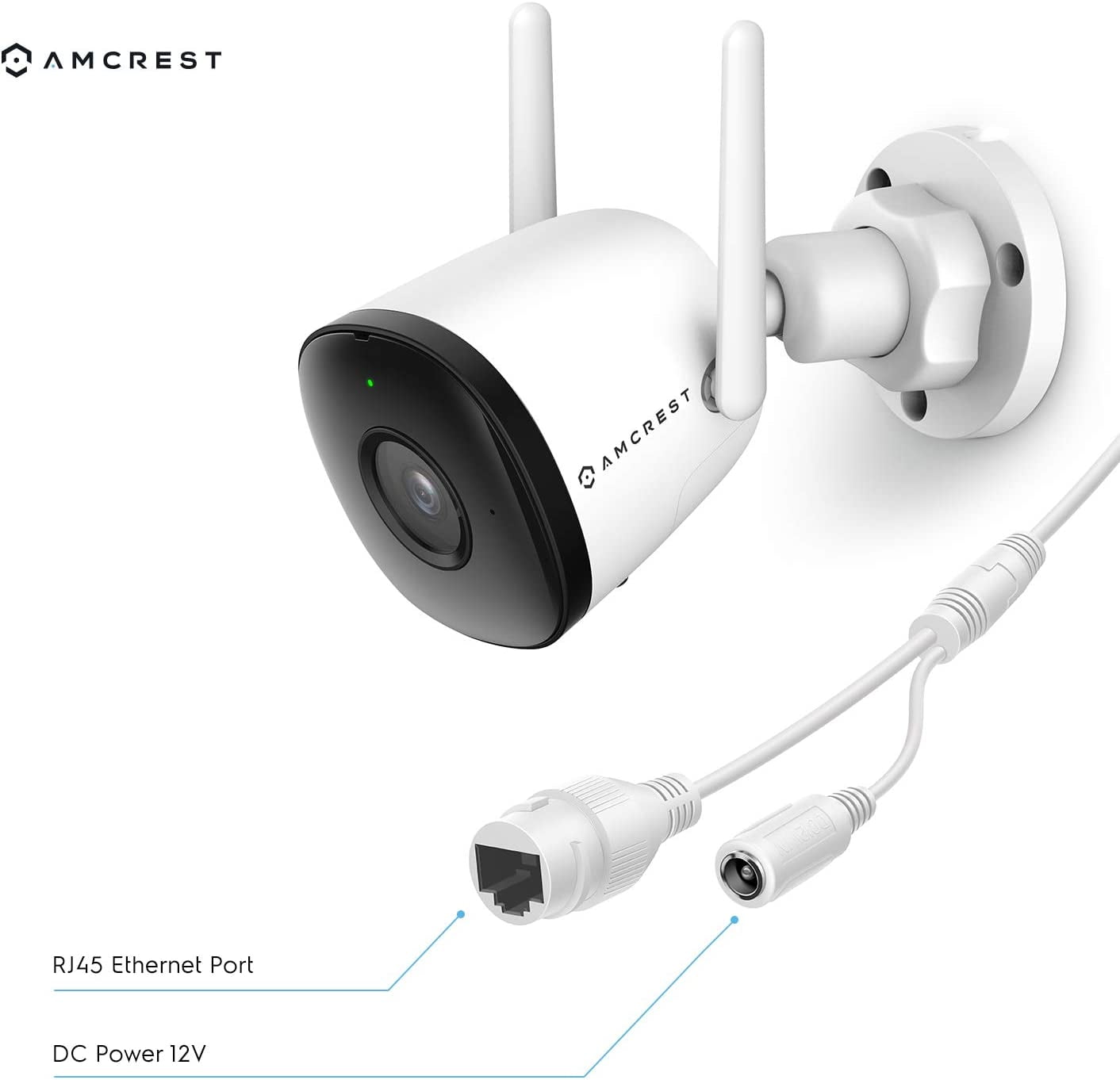 Pre-Owned Amcrest 1080P WiFi Camera Outdoor, Smart Home 2MP Bullet IP Security Camera Outdoor Wireless, 98ft Nightvision, Built-in Mic, 256GB MicroSD Storage (Sold Separately), ASH22-W (Wired Power)