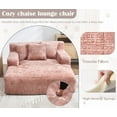 thumbnail image 3 of Chaise Lounge Chair Indoor, Oversized Boneless Sleeper Sofa Bed with 3 Pillows and Storage Pockets,Comfy Chenille Cloud Couch,Modern Deep Seat Reading Chair for Living Room, 3 of 7