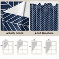 thumbnail image 5 of Navy Blue Geometric Swag Valances for Windows, Kitchen Window Curtains Over Sink, Modern Pure Color Abstract Striped Window Treatment Curtains for Living Room/Bedroom Curtains 2 Panel Sets 36"x45", 5 of 8