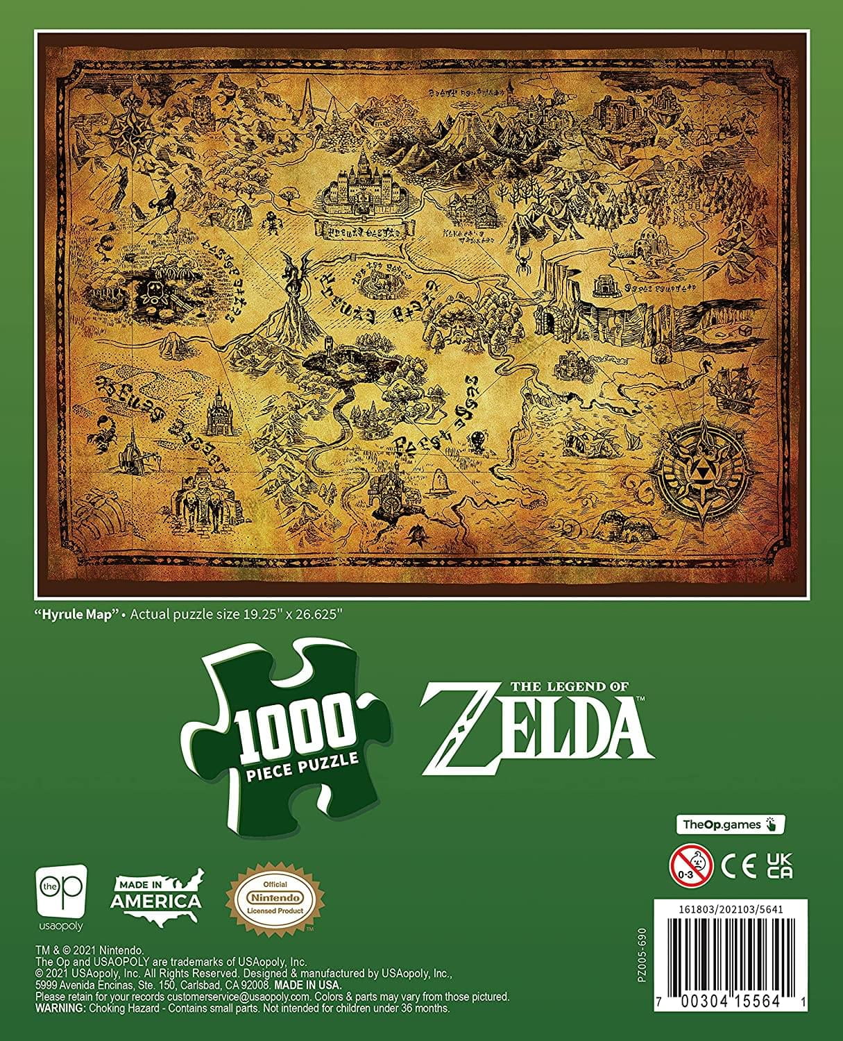 ⭐The Legend of Zelda Jigsaw Puzzle Hyrule Map (1000 pieces) - buy