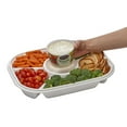 thumbnail image 5 of Jumbo Party tray perfect Party Buddy at any serving event. Snap on lid to keep food fresh. Dishwasher safe top rack, center bowl hold premade disps and sauces, 5 of 5