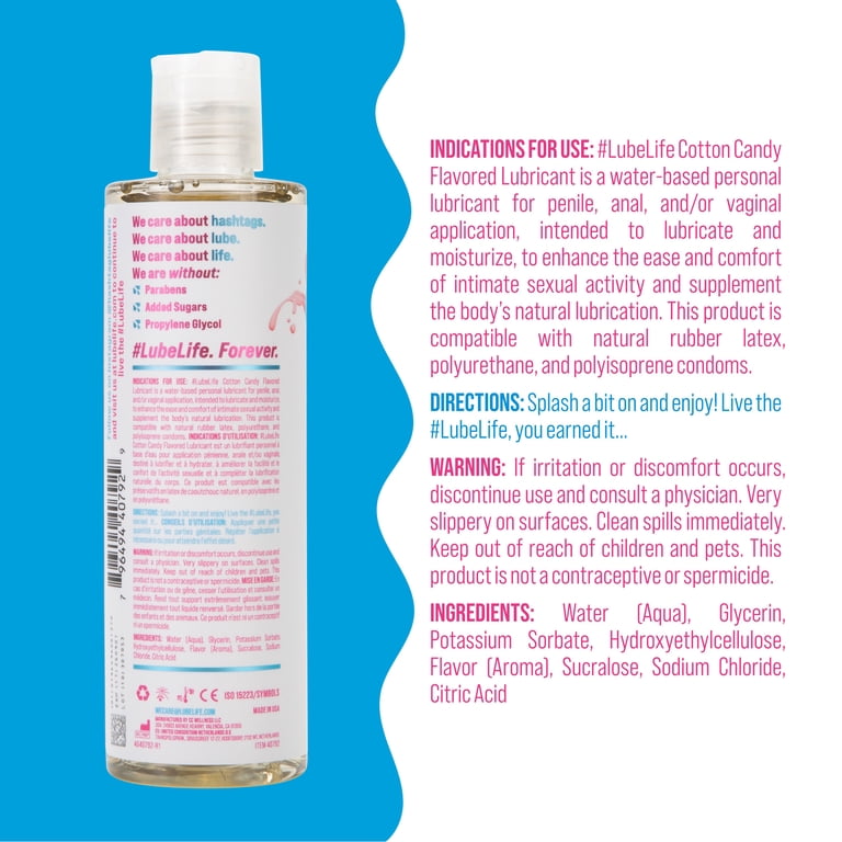 2 pack) LUBELIFE Cotton Candy Flavored Lubricant For Sex, Paraben-Free  Water-Based Lube, 8 fl oz - Walmart.com