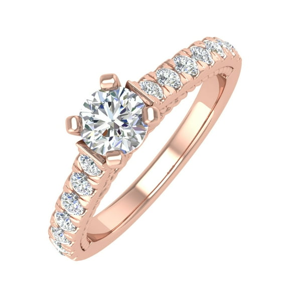 1 Carat Diamond Engagement Ring in 10K Rose Gold (Ring Size 10)