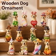 thumbnail image 3 of Interchangeable Seasonal Animal Wooden Decor Set, 10-Inch Dog Figurine with 12 Holiday Accessories for Tiered Tray, Desk, Table and Farmhouse Decor, 3 of 9