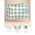 thumbnail image 2 of Sage Green Checkered Pillow Cases Queen Size Set of 2, Smooth Satin Pillowcase for Hair and Skin, Green White Buffalo Plaid Decorative Cooling Bed Pillow Covers with Zipper, 20x30 Inches, 2 of 5
