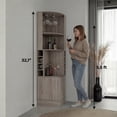 thumbnail image 7 of Syrah Corner Bar Cabinet, Eight Bottle Cubbies, Double Door, Two Open Shelves Light Gray, 7 of 7