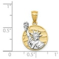 thumbnail image 3 of Real 14kt Two-tone Lady Liberty on American Flag Disk Pendant; for Adults and Teens; for Women and Men, 3 of 4