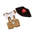 thumbnail image 4 of Ropa para muñecas de 15cm-17cm, camiseta de muñeco de peluche, sombrero con patrón de corazón rojo, accesorios para muñecos de peluche, ropa bonita ropa marron, 4 of 9