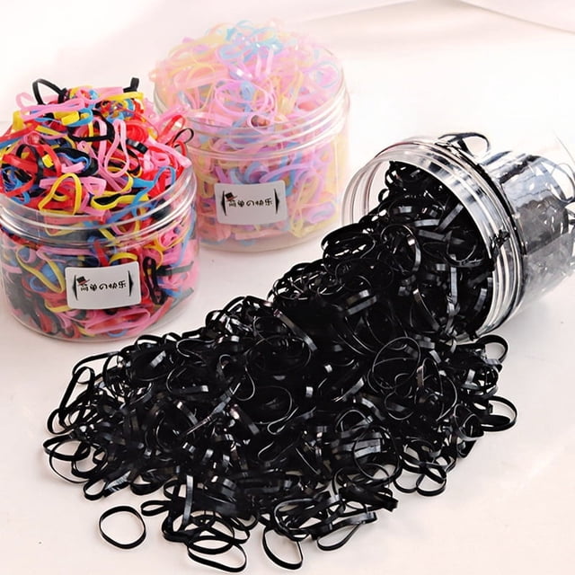 Banda de goma desechable enlatada banda de cuero para niños banda de pelo de color engrosada gruesa negra lazo para el pelo de mujeres adultas anillo de goma pequeño