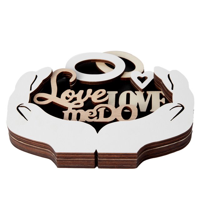 Moyic Decoración de multicapa con corazón y manos de boda de madera, decoración de escritorio para novios, suministros para fiestas Kits de decoración para fiestas