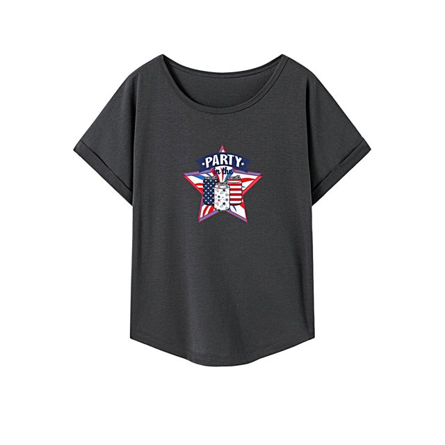 Camiseta de mujer Ropa de verano Camiseta con cuello redondo para caminar en la playa Senderismo Uso diario M