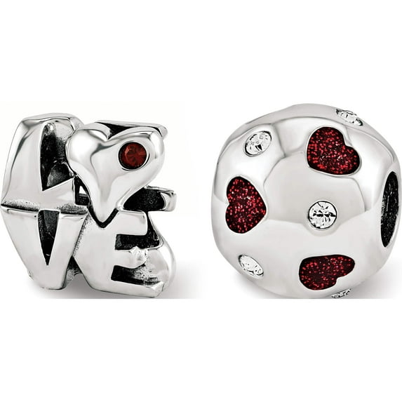 Sterling Silver Reflections All You Need Is Love Boxed Bead Set Made In Thailand qrset144