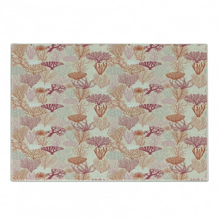 

Coral Cutting Board Various Coral Formations Aquatic Theme Underwater Wildlife Ocean Plants Retro Styled Decorative Tempered Glass Cutting and Serving Board Small Size Multicolor by Ambesonne