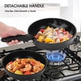 thumbnail image 4 of 20 Piece Ceramic Pots and Pans Set Non Stick, Cookware Set with Detachable Handles, Oven Safe, Induction Ready, Stackable RV Kitchen Cooking Set, Black, 4 of 8