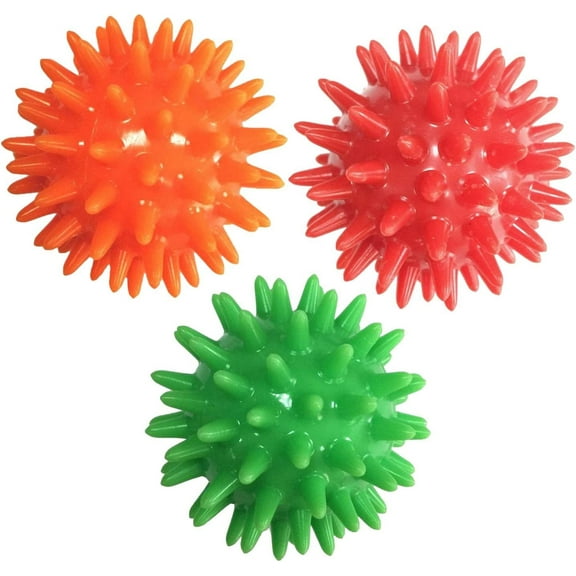 3Pcs Spiky Massage Balls Relaxation 2.4inch Handheld Compact Spiky Foot Rollers Workout Massaging Ball for Head Back Feet Neck Face, Blue