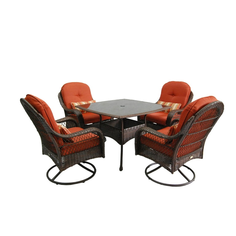 Better Homes and Gardens Azalea Ridge Patio Dining Set Outdoor Wicker Cushioned 5 Piece Walmart