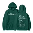 thumbnail image 1 of TINZ Sweat à Capuche Imprimé Lettre pour Femmes, Manches Longues, avec Poches, Décontracté, Fermeture Éclair devant, 1 of 4