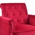 thumbnail image 2 of Accent Chair with Fabric Upholstery and Rolled Design Arms, Red, 2 of 5