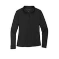 thumbnail image 3 of Port Authority Adult Female Women Plain Long Sleeves Polo Black Large, 3 of 4