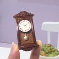 thumbnail image 2 of Trayknick Dollhouse Wall Clock Portable Cosplay Lightweight Mini Vintage Wooden Hanging Clock Model Daily Display, 2 of 13